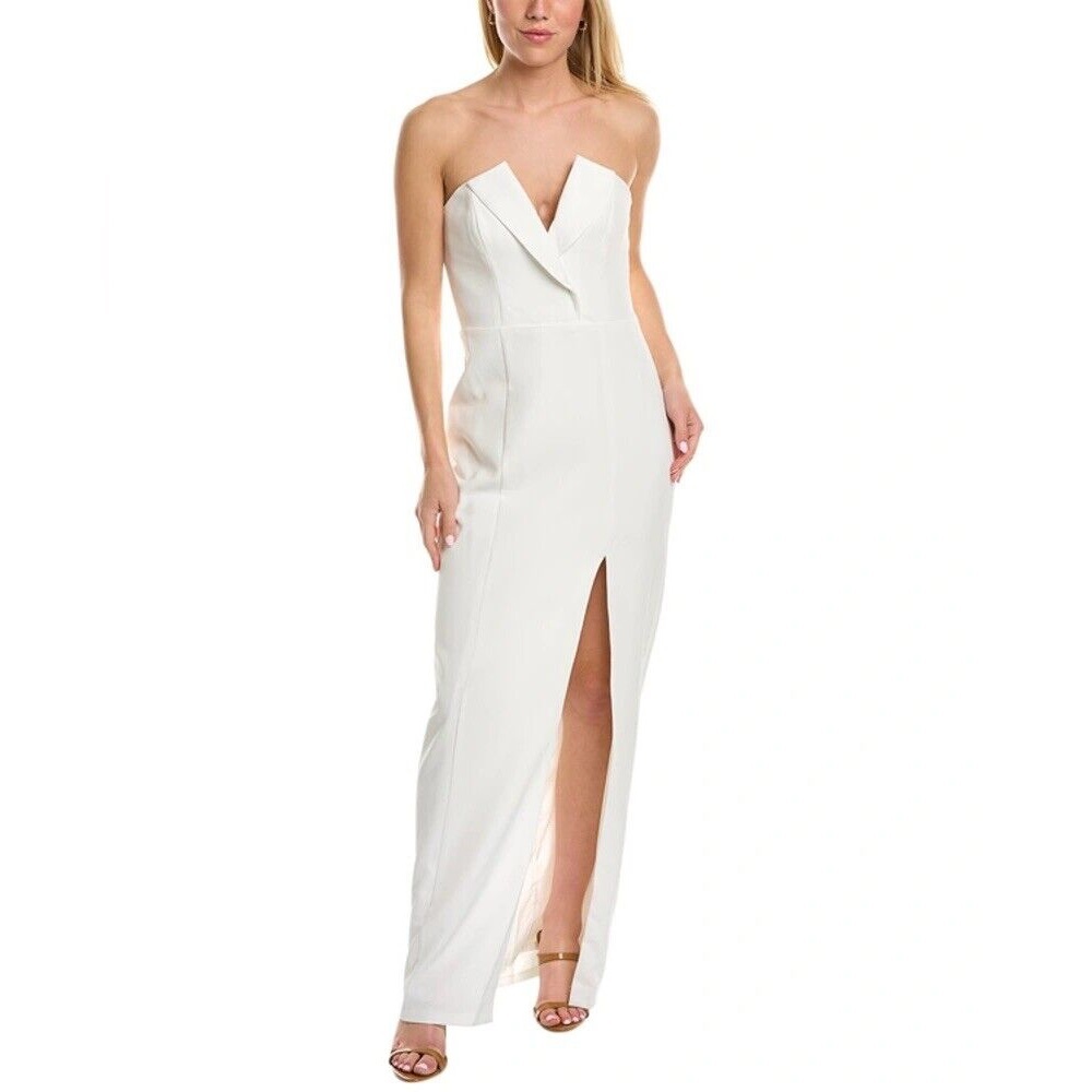 Aidan by Aidan Mattox White Tuxedo Gown NWOT Size 6